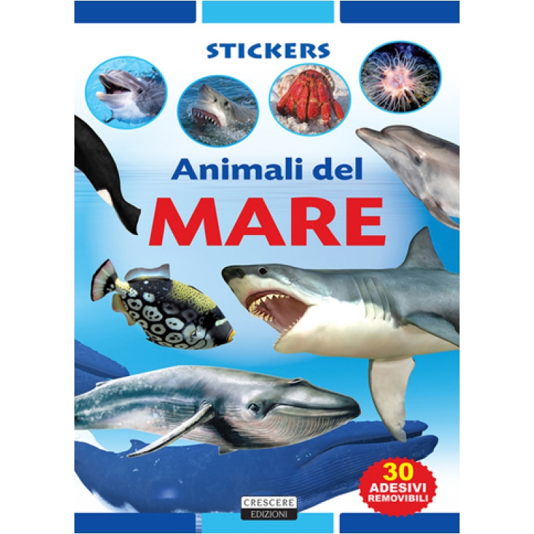 LIBRO DA COLORARE STICKERS ANIMALI MARE 24PG V.4,9