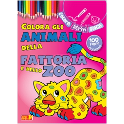 LIBRO DA COLORARE ANIMALI FATTORIA ZOO 64PG V.4,90