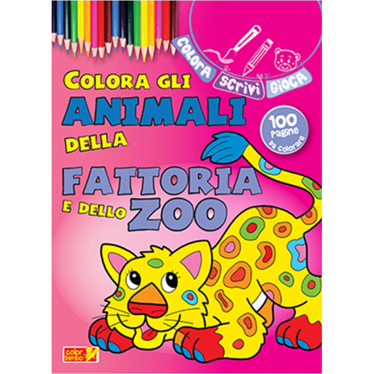 LIBRO DA COLORARE ANIMALI FATTORIA ZOO 64PG V.4,90