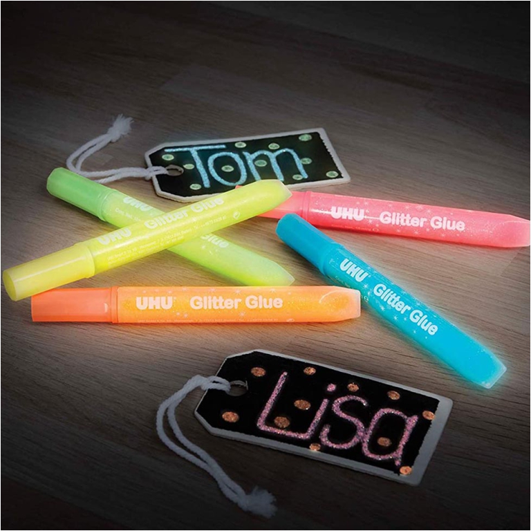 COLLA GLITTER UHU 10ML   FLUO GLOW 5PZ 2