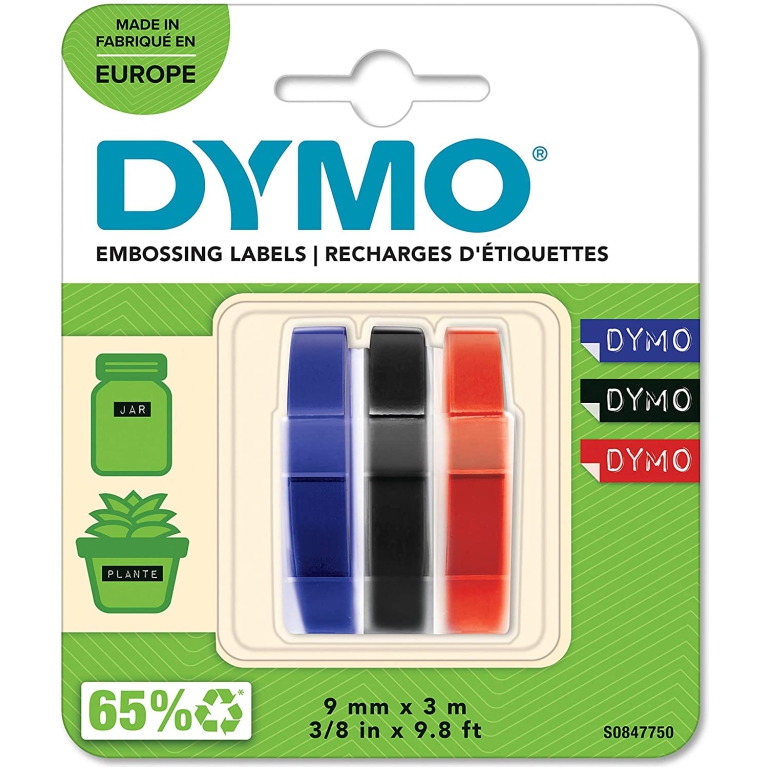 NASTRI DYMO 9X3 3PZ B/N/R ASSORTITI X DYMO MANUALI