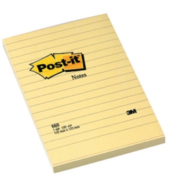 POST-IT 3M 660 BLOCCO RIGATO 6PZ 100X150 GIALLO