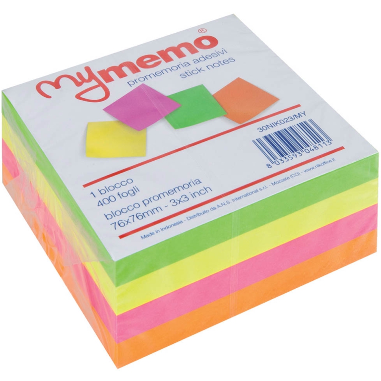 POST-IT CUBO 76X76 NEON  400FG MYMEMO 654