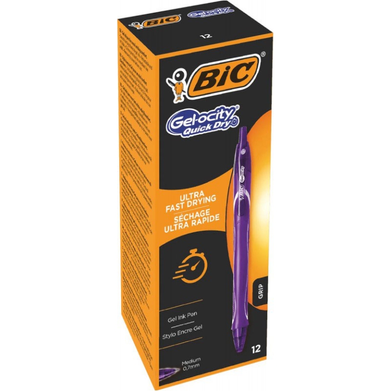 ROLLER GELOCITY VIOLA    BIC GEL QUICK DRY 12PZ 2