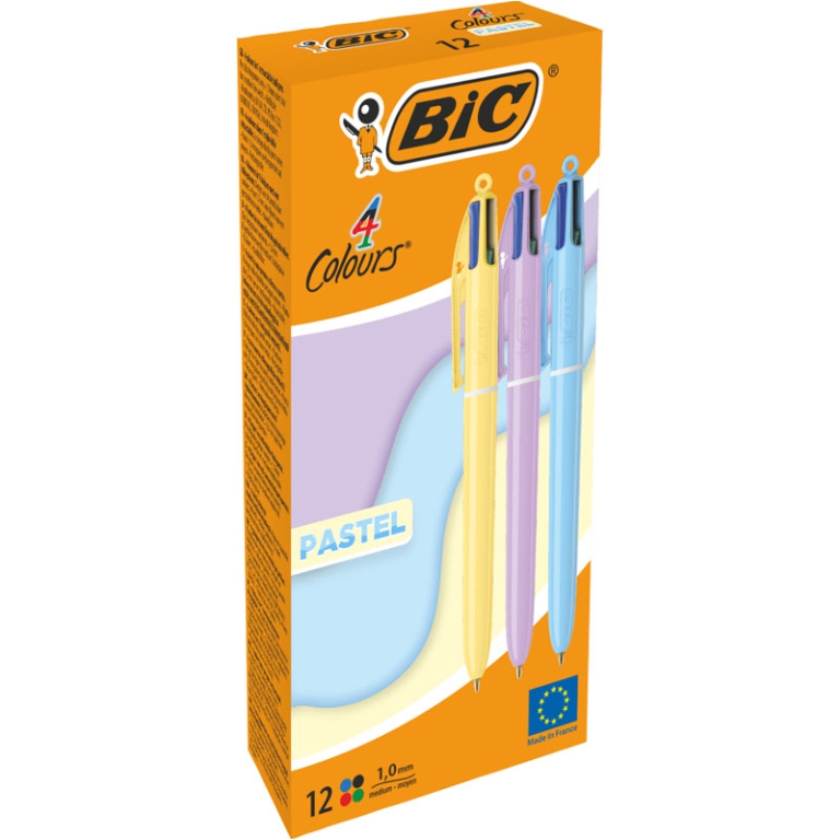 SFERA BIC 4 COLORI 12PZ  PASTEL COL.ASS. 2