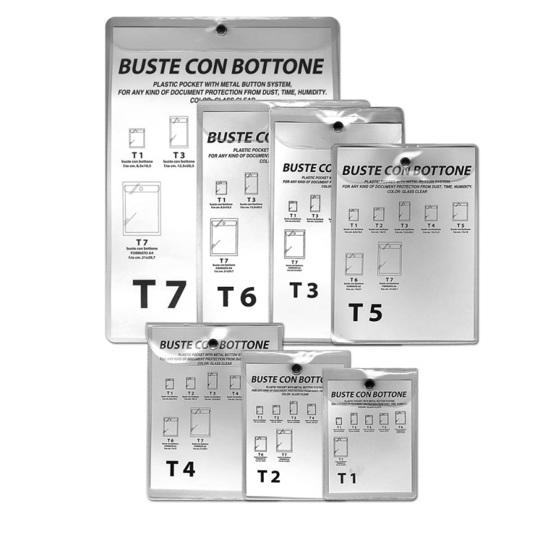 BUSTE PLASTICA CON BOTTONE T3 12,5X20,5 10PZ