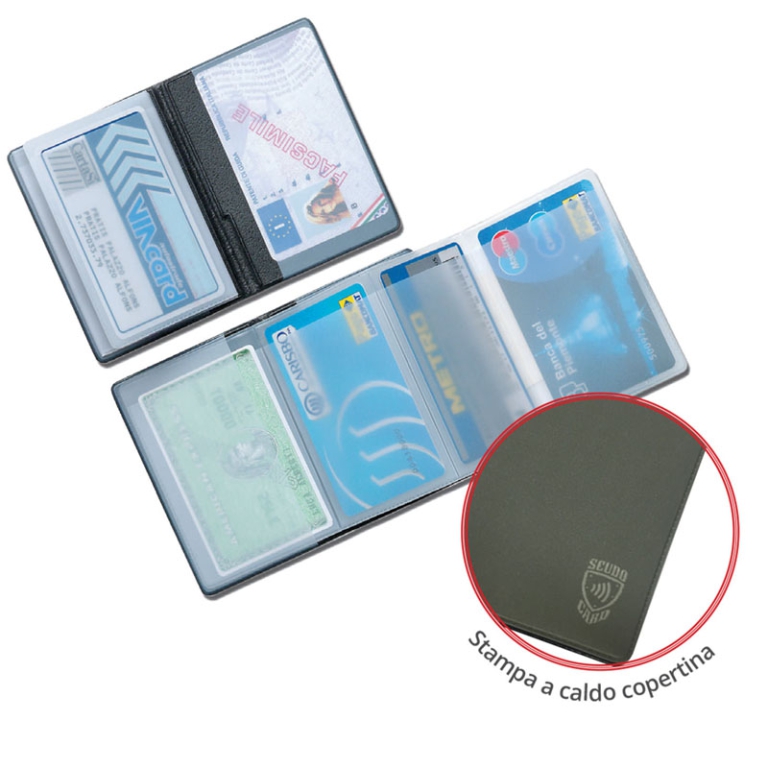 BUSTE PORTACARD 12PZ SCUDOCARD RFID 5CARD METAL 2