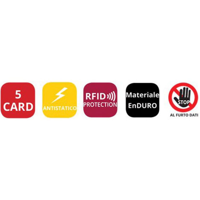 BUSTE PORTACARD 12PZ SCUDOCARD RFID 5CARD METAL 3