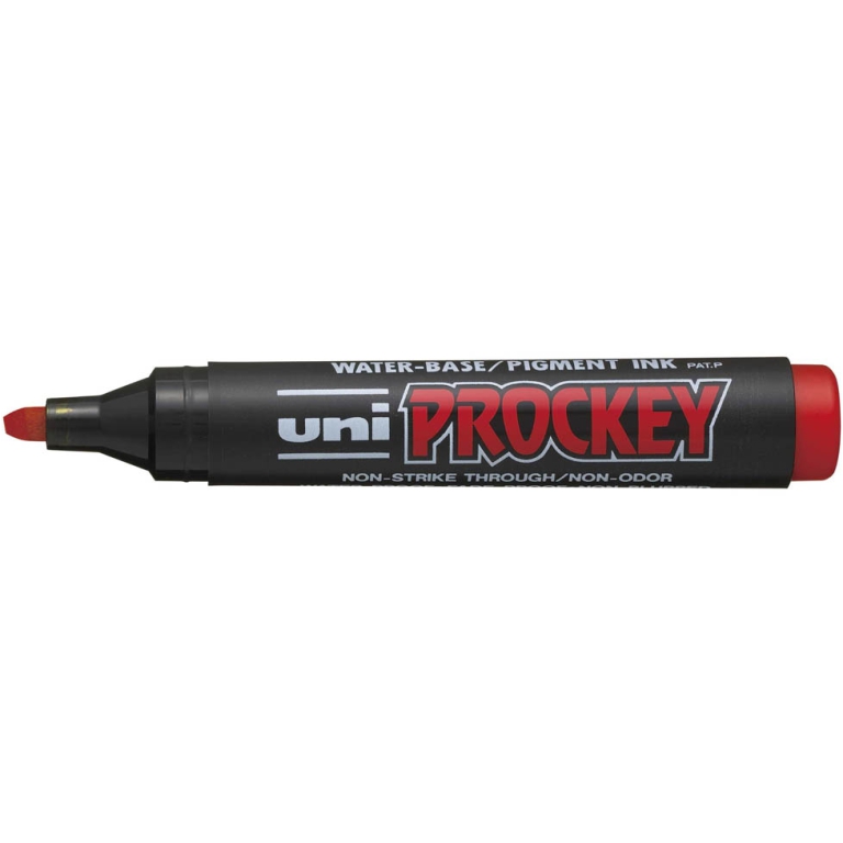 PENNARELLI UNI PROCKEY 12PZ PUNTA SCALPELLO ROSSO