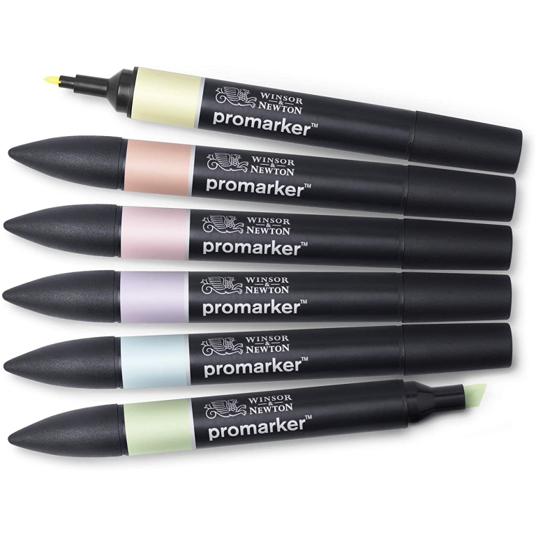 SET 6 PENNARELLI PROMARKER COLORI TENUI ASSORTITI 2