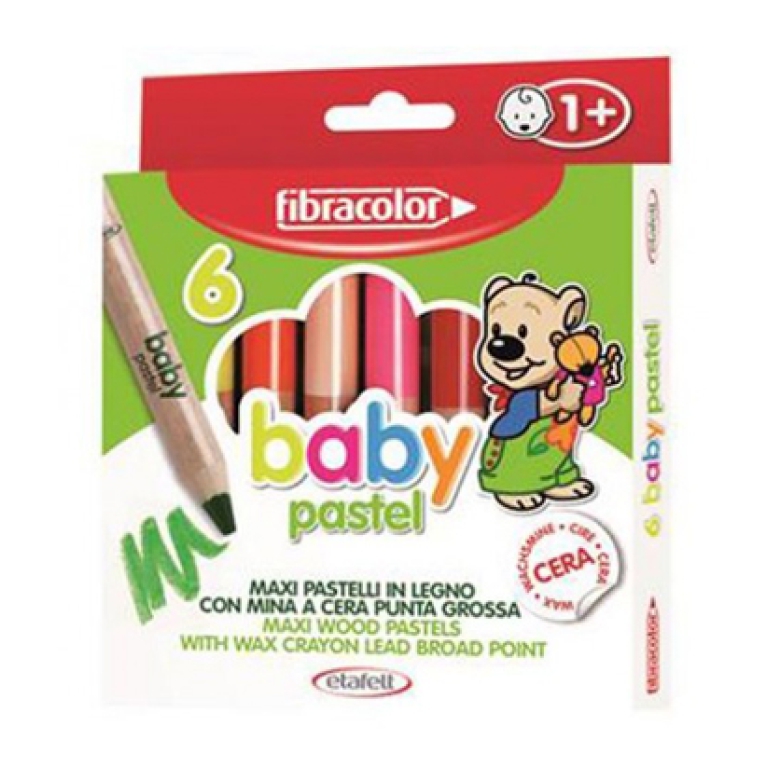 BABY PASTEL 6 COLORI MAXIPASTELLO LEGNO FIBRACOLOR