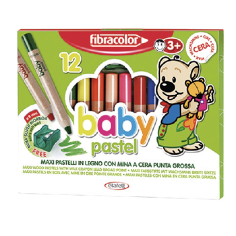 BABY PASTEL 12COL MAXI   PASTELLO LEGNO FIBRACOLOR