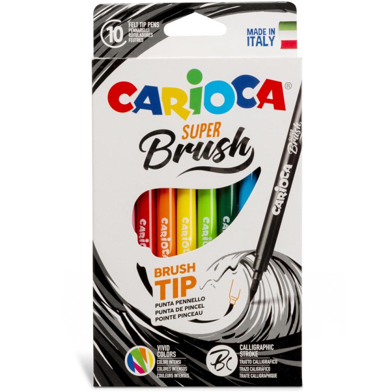 SUPER BRUSH 10 COLORI PENNARELLI CARIOCA