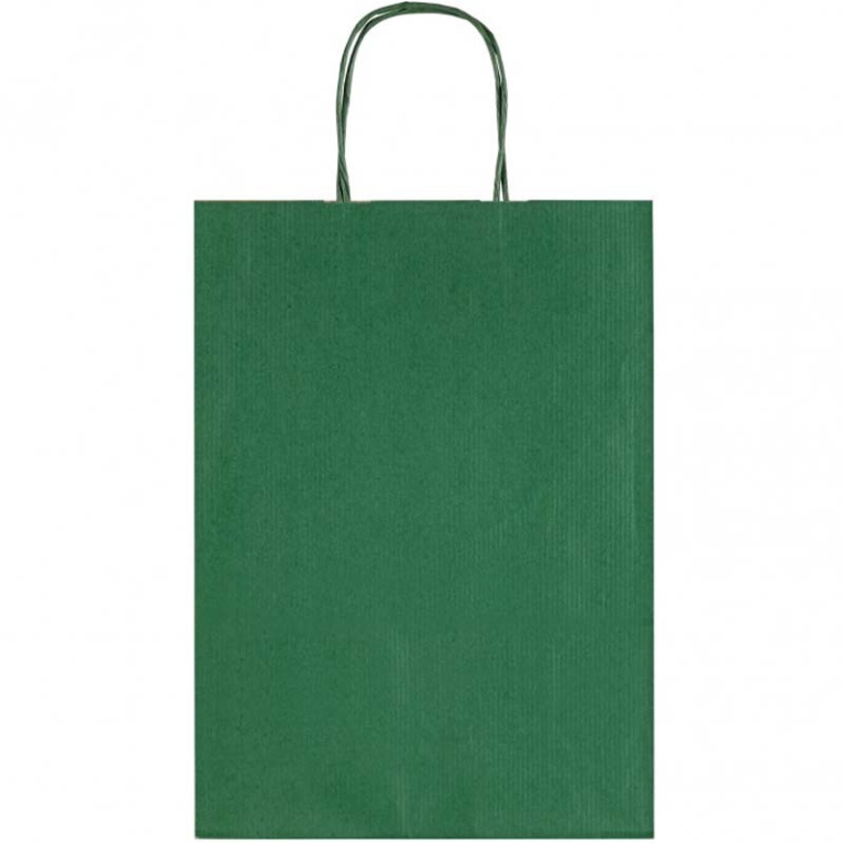 SHOPPER 26X36X12CM MANICI RITORTI VERDONE 25PZ