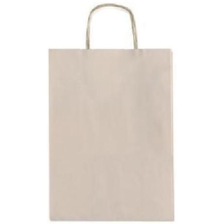 SHOPPER 16X8X21 25PZ MANICI CARTA RITORTA TORTORA: vendita ingrosso con  consegna veloce