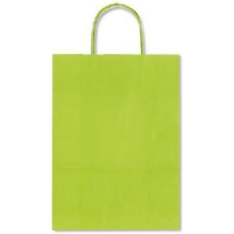 SHOPPER 16X21X8CM MANICI RITORTI VERDE LIME 25PZ