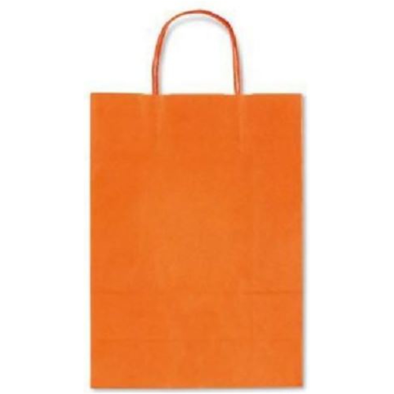 SHOPPER 22X27X10CM MANICI RITORTI ARANCIO 25PZ