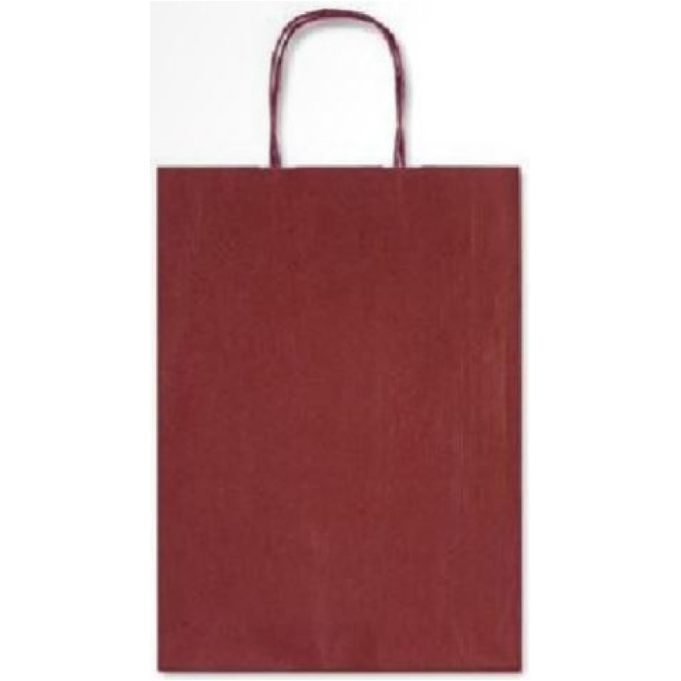 SHOPPER 22X27X10CM MANICI RITORTI BORDEAUX 25PZ