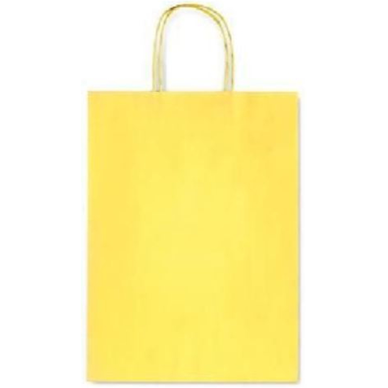 SHOPPER 22X27X10CM MANICI RITORTI GIALLO 25PZ