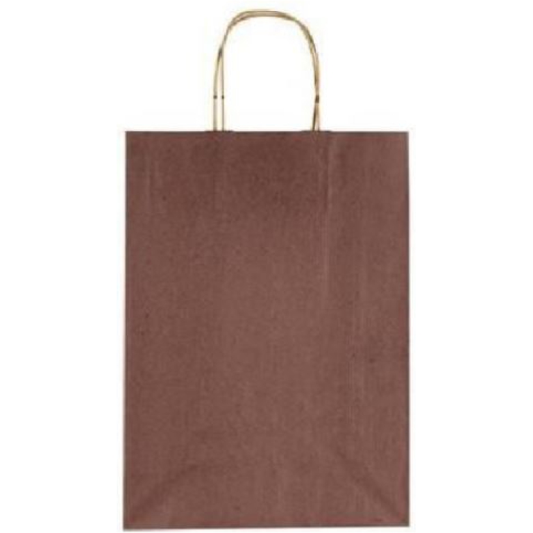 SHOPPER 22X27X10CM MANICI RITORTI MARRONE 25PZ