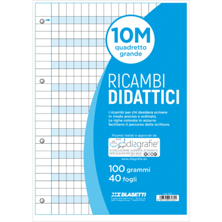 RICAMBI A4 RIG.10MM DISGRAFICI 100GR