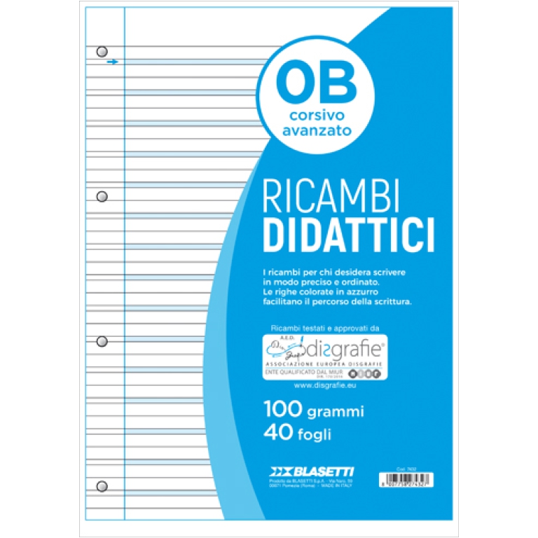 Blasetti Ricambi Rinforzati, Rigatura Q, Confezione da 40 fogli - Blasetti  - Cartoleria e scuola