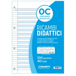 RICAMBI A4 RIG.1RIGO CON MARGINE DISGRAFICI 100GR