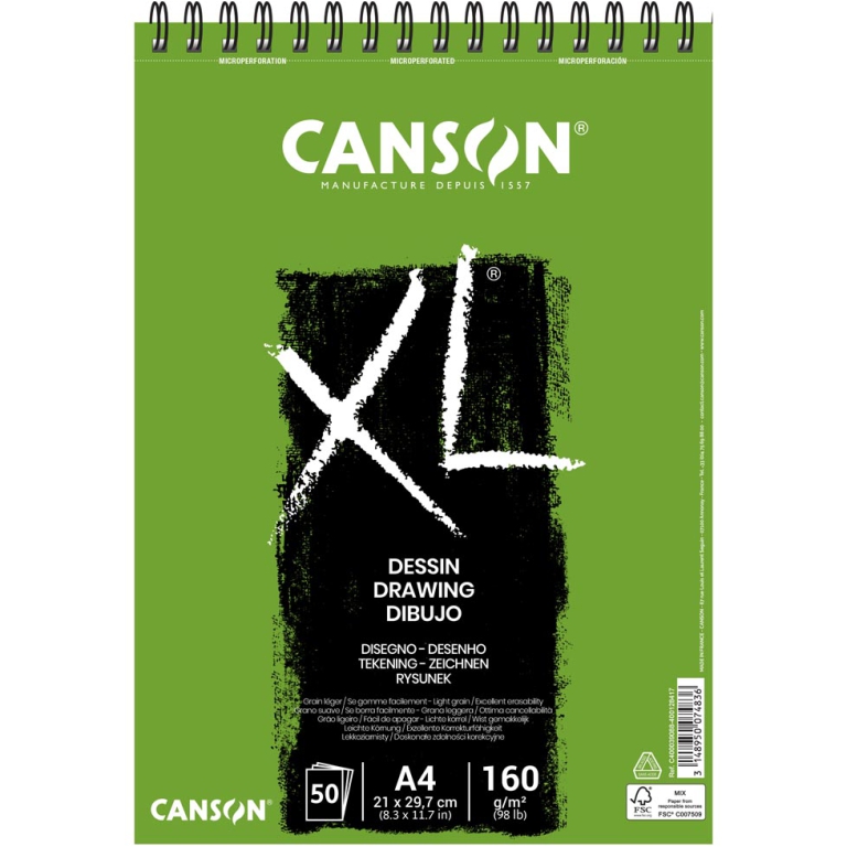 BLOCCO DESSIN 50FG 160GR A4 XL SPIRALE L.C. CANSON