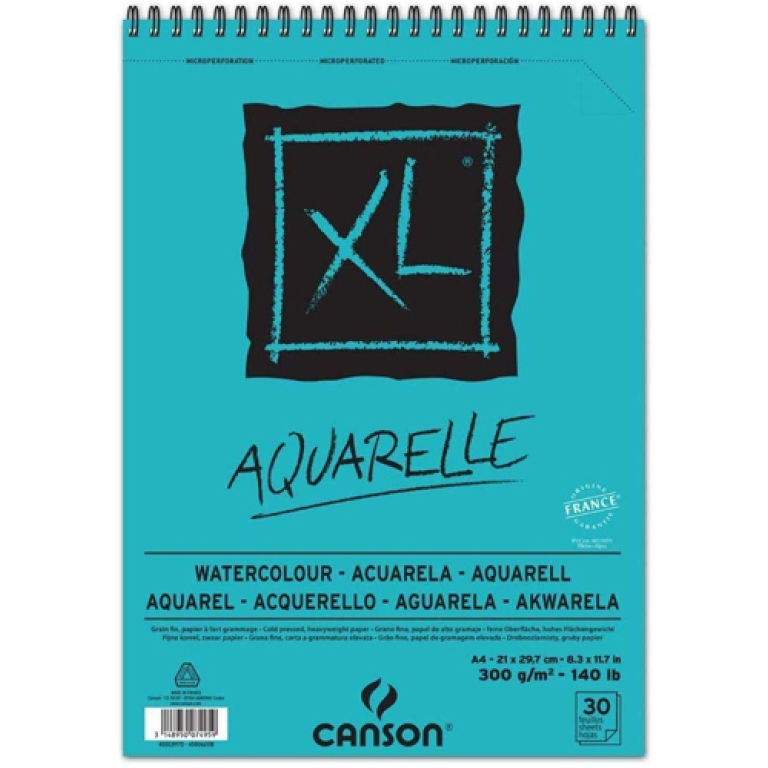 BLOCCO AQUARELLE 30FG 300GR XL A4 SPIR. L.C.CANSON