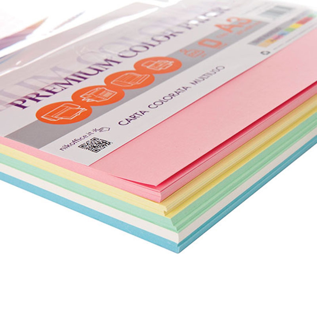 Carta Colorata 80g Formato A4 100pz 10 Colori Assortiti