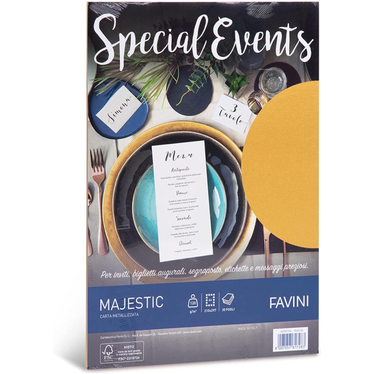 CARTA PERLATA A4 20FG 120GR ORO SPECIAL EVENTS