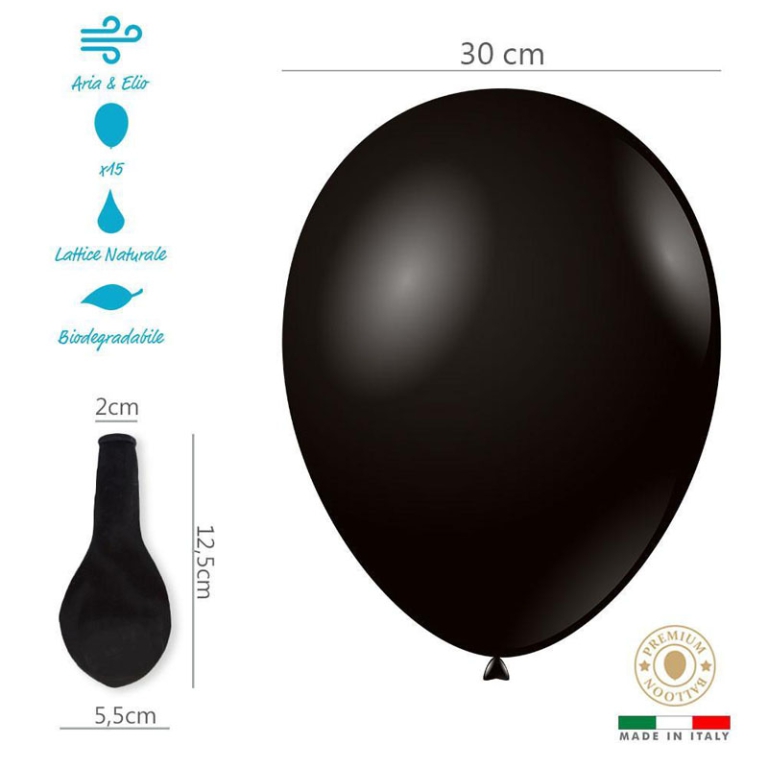 PALLONCINI 100PZ 30CM NERO BIO 3