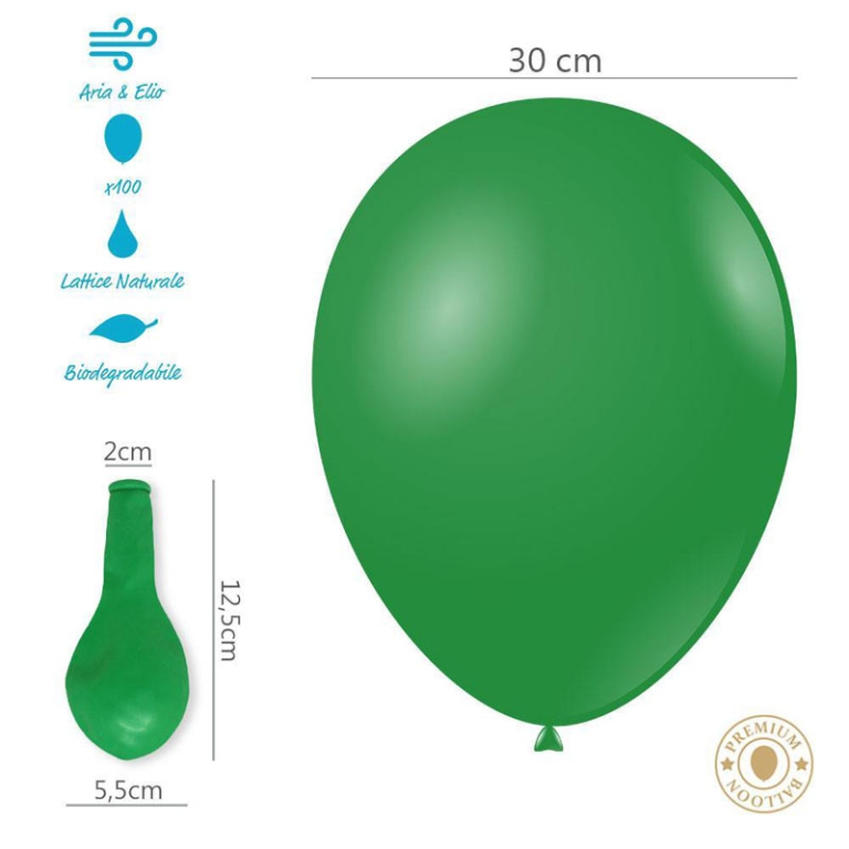 PALLONCINI 100PZ 30CM VERDE BIO 3