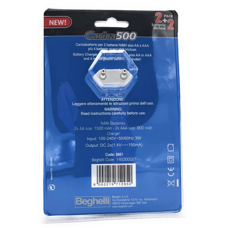 CARICA BATTERIE BEGHELLI XBASSO AMPERE +4 BATTERIE 2