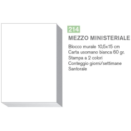 BLOCCO MURALE CALENDARIO 10X15 MEZZO MINISTERIALE