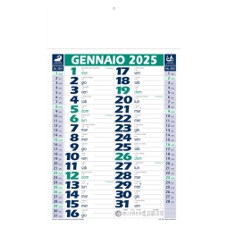 CALENDARI OLANDESI 29X47CM VERDE BLU