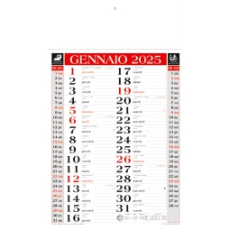 CALENDARI OLANDESI 29X47CM ROSSO NERO