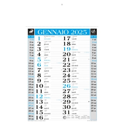 CALENDARI OLANDESI 29X47CM CIANO NERO