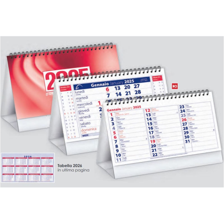 CALENDARIO DA TAVOLO CON SPIRALE BASIC