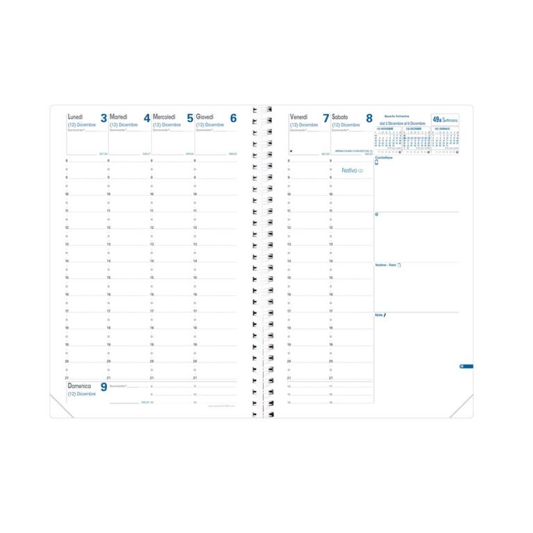 AGENDA MINISTRO IMPALA SPIRALE NERO QUO VADIS 2