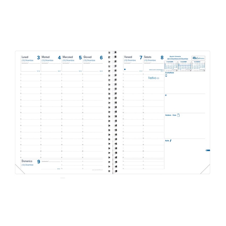 AGENDA PRESIDENTE SPIRALE MADERA NERO QUO VADIS 2