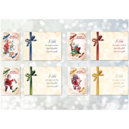 BIGLIETTI NATALE 12PZ    BABBO NATALE 11,5X17CM