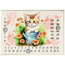 CALENDARIO PERPETUO 22X16CM GATTINO