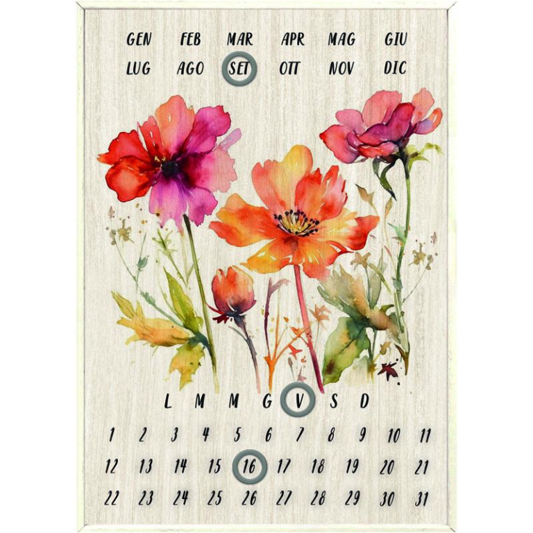 CALENDARIO PERPETUO 16X22CM FIORI