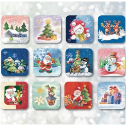 BIGLIETTI NATALE 6PZ     CHIUDIPACCO 4X4CM