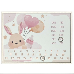 CALENDARIO PERPETUO 16X11CM MAGNETI CONIGLIO ROSA