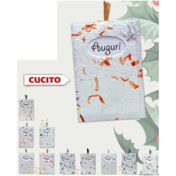 BIGLIETTI AUGURI 10PZ CUCITI 11,5X17CM CARTA PROVINCIA