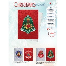 BIGLIETTI XMAS 11,5X17CM 12PZ CARTA KOZO GLITTER