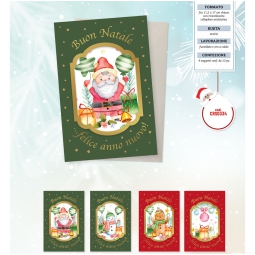 BIGLIETTI XMAS 11,5X17CM 12PZ SOGGETTO NATALE E BUSTA