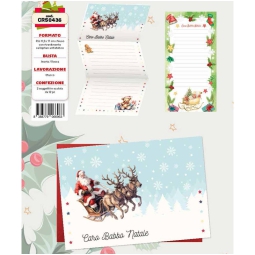 LETTERINA BABBO NATALE   12PZ 11,5X17CM CON BUSTA